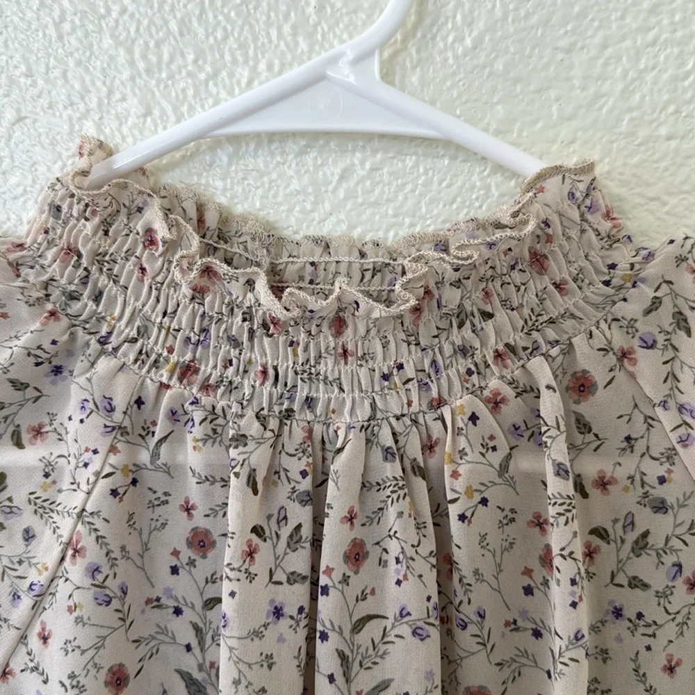 Fashion Nova Floral Long Sleeve Blouse XS - Picture 3 of 5
